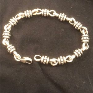 Retired James Avery beaded silver link bracelet